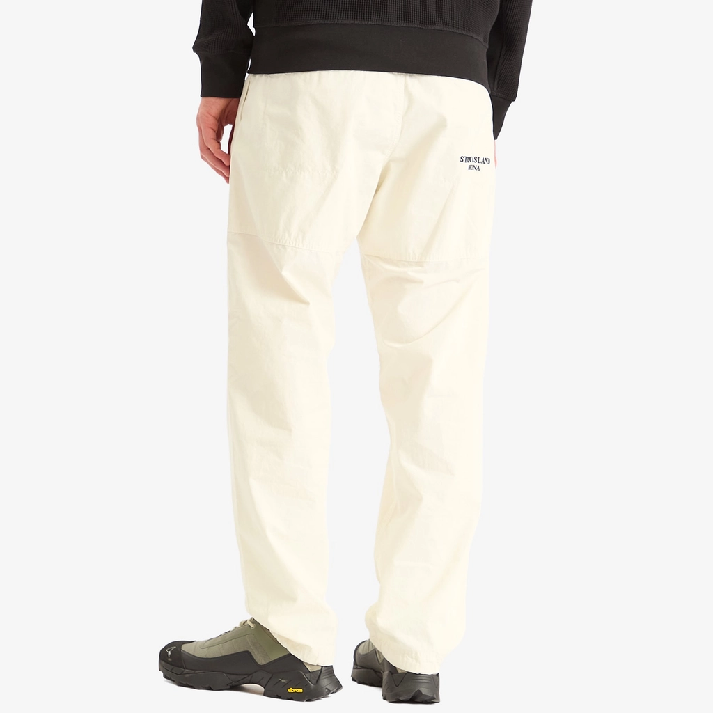 Stone Island Men's Marina Organic Cotton Tela Pleated Trousers Ivory